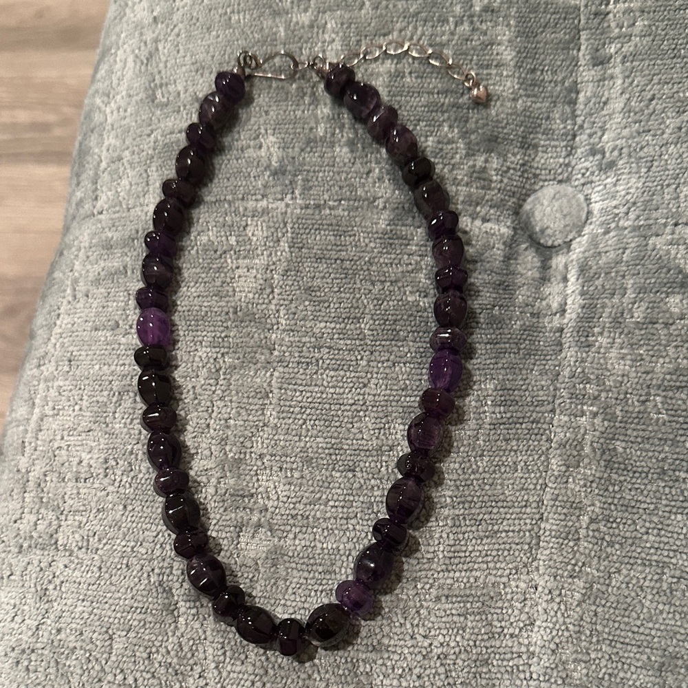 JTV Chunky Natural Amethyst Bead Necklace